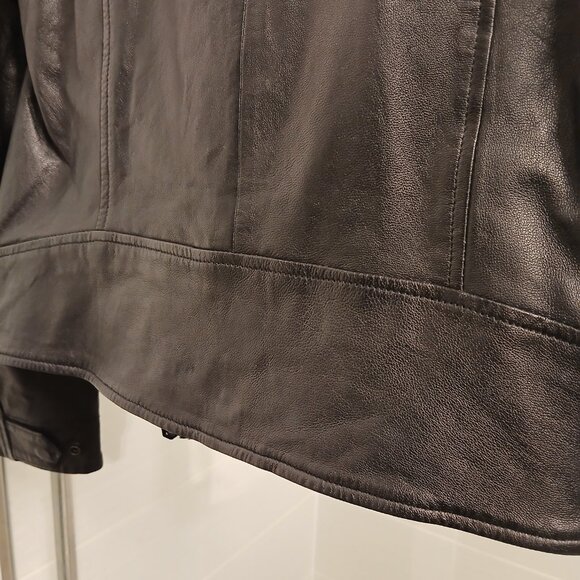 G-Star Black Leather Jacket with Zipper Details - Picture 6 of 12